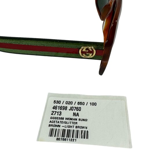 GUCCI GG0036S Acetate/Glitter Brown Front Frame GG & Web Women\'s Sunglasses main image 8